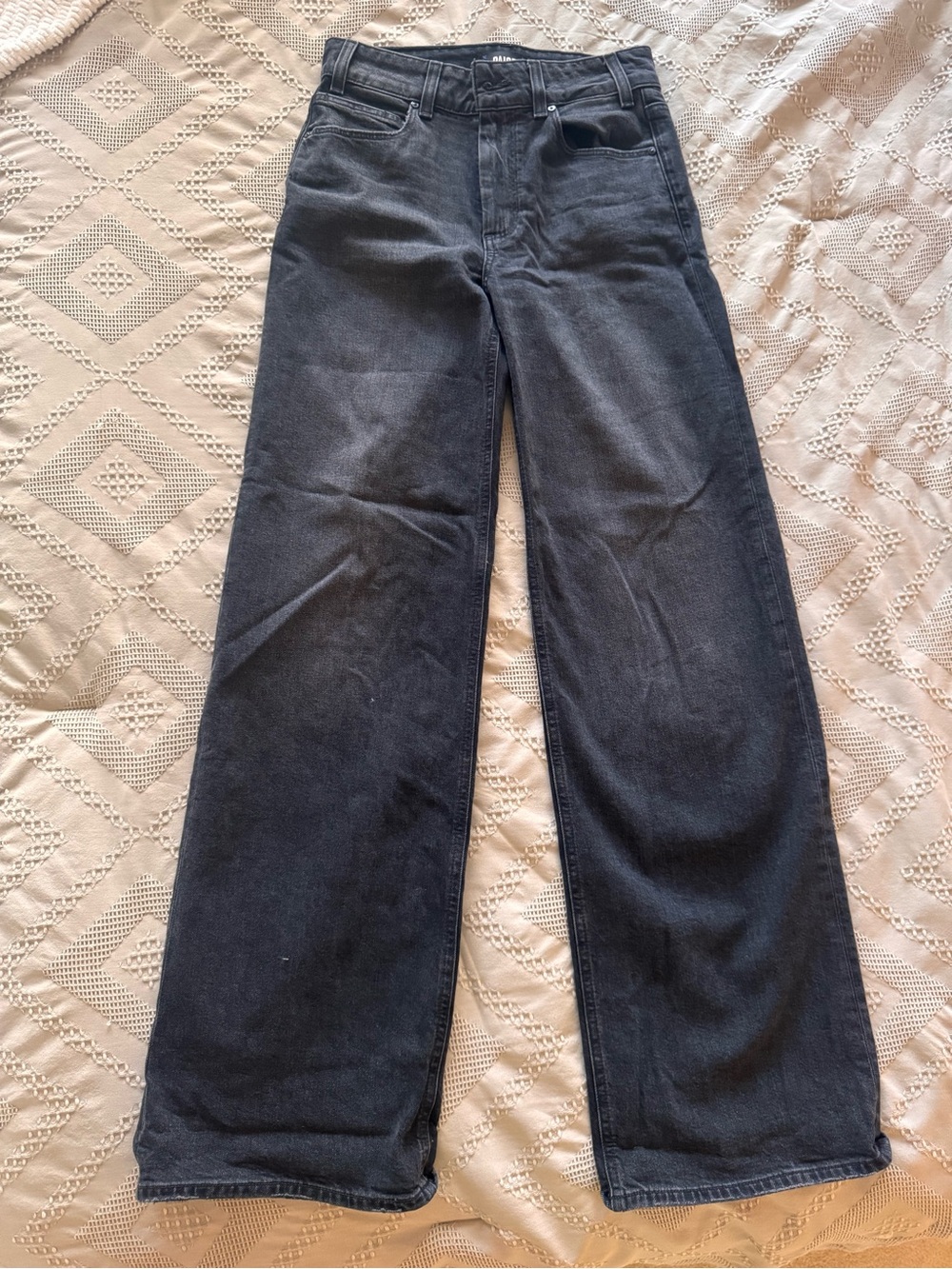PAIGE Wide-Leg Jeans in Washed Black